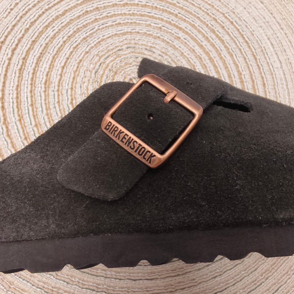 🐶🐶🐶Women's Mocha Suede Birkenstock Boston Shoes - Narrow Fit - Picture 4 of 6
